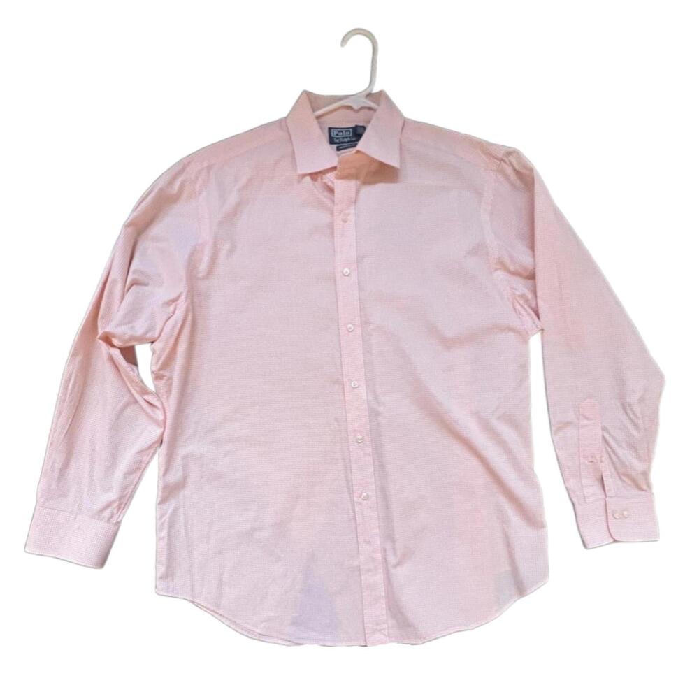 Polo‎ Ralph Lauren Orange Checked Dress Shirt - 17.5 34/35